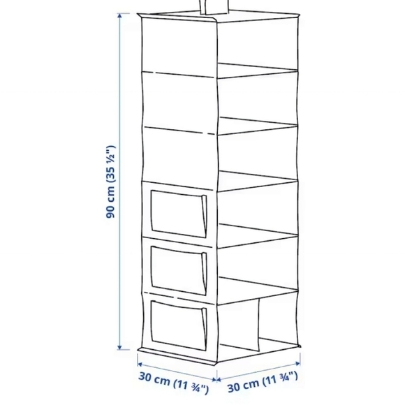 Ikea Bladdrare Hanging clothing storage with 7 compartments gray patterned - Picture 3 of 9